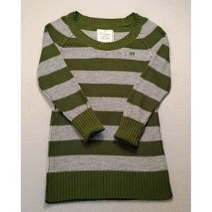 Energie‎ Brand Vtg Y2K Striped Green Gray Shirt Womans Sz Med Bella Swan Preppy